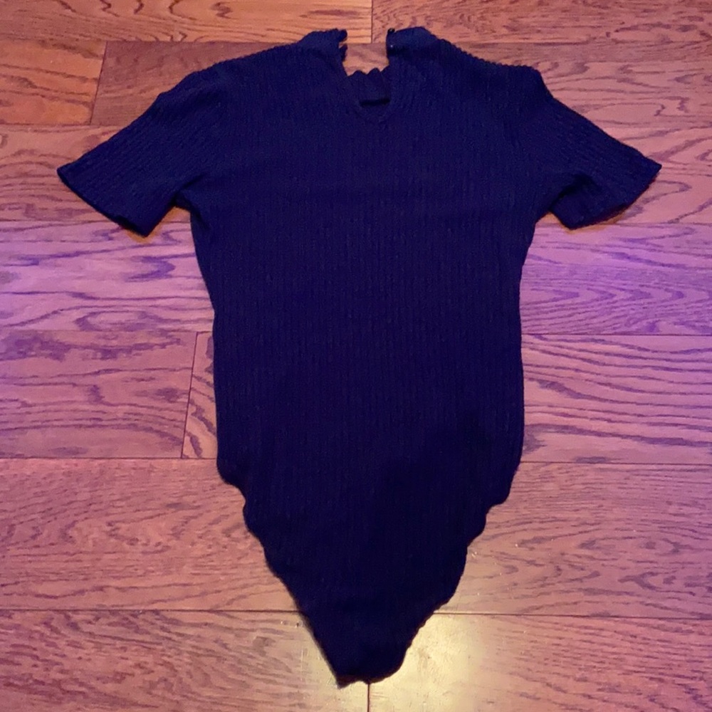 Black bodysuit with buttons